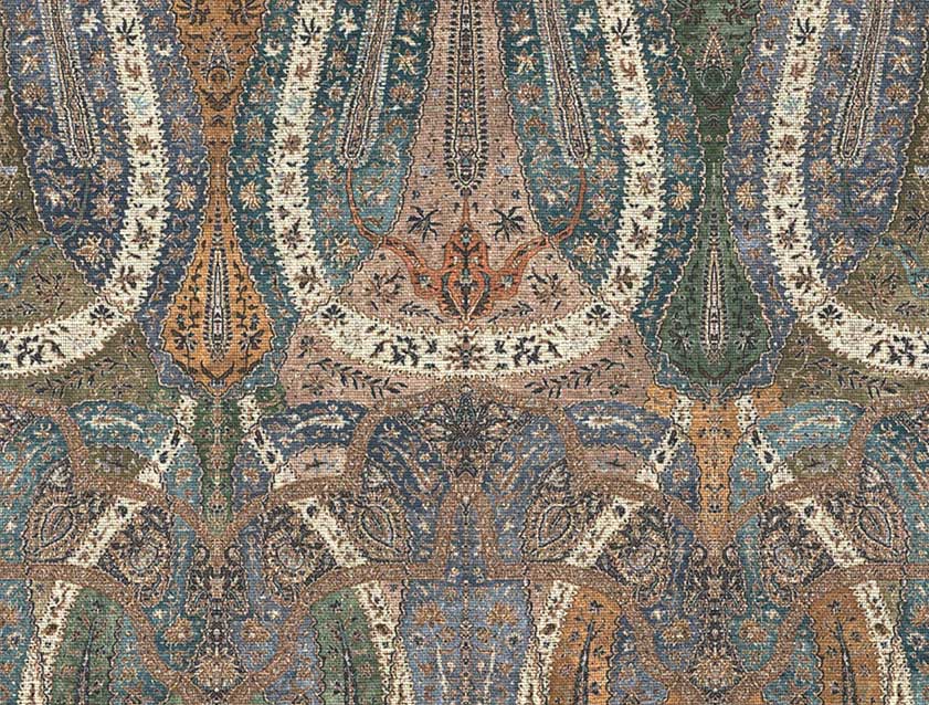 Spill Resistant V&A Paisley Splendour: Steel