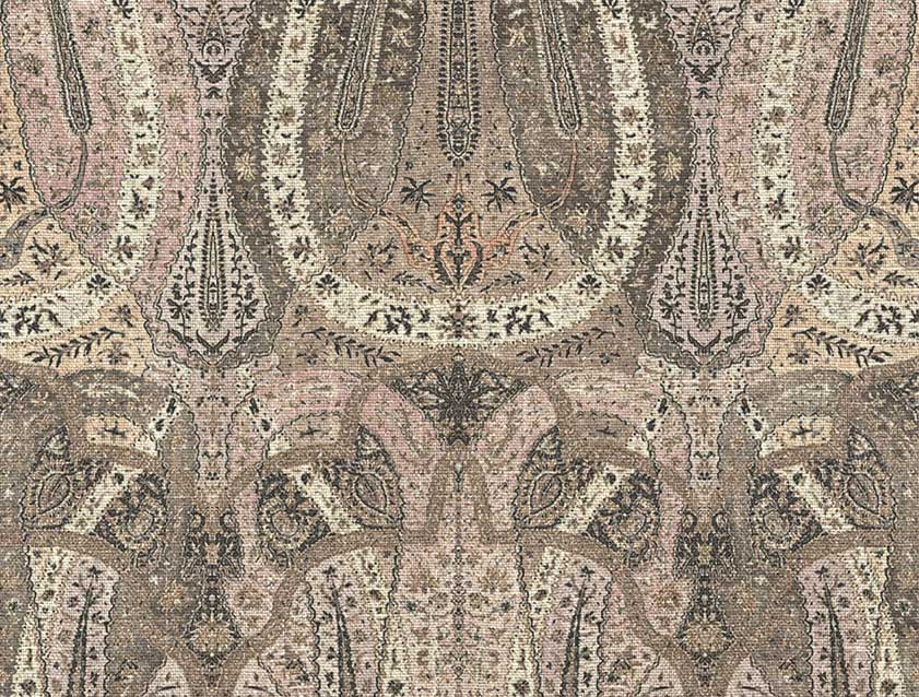 V&A Threads of India on Linen - Paisley Splendour: Almond