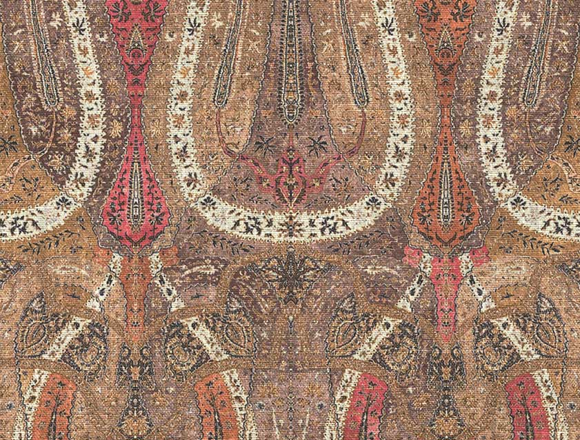 V&A Threads of India on Linen - Paisley Splendour: Sandstone