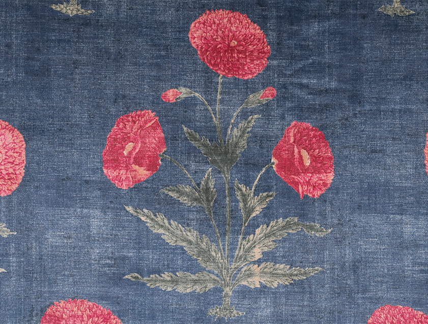 V&A Threads of India Opulent Velvets - Regal Poppy: Ink