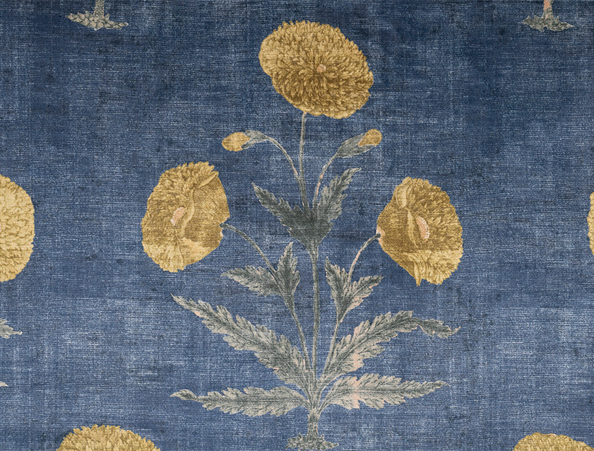 V&A Threads of India Opulent Velvets - Regal Poppy: Sapphire