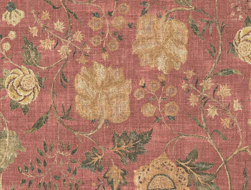 V&A Threads of India on Linen - Tree of Life: Brick