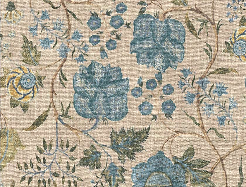 V&A Threads of India on Linen - Tree of Life: Chalk