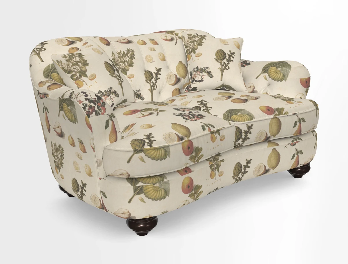 Fairmont 2.5 Seater Sofa in Romo Osumi Wild Rose with Contrast Piping in Linwood Luna Blossom Contrasting Scatters in Colefax & Fowler Jocasta Velvet Red