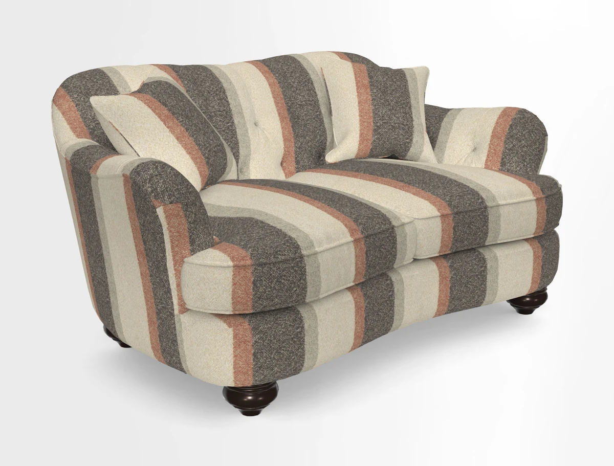 Fairmont 2.5 Seater Sofa in Romo Osumi Wild Rose with Contrast Piping in Linwood Luna Blossom Contrasting Scatters in Colefax & Fowler Jocasta Velvet Red