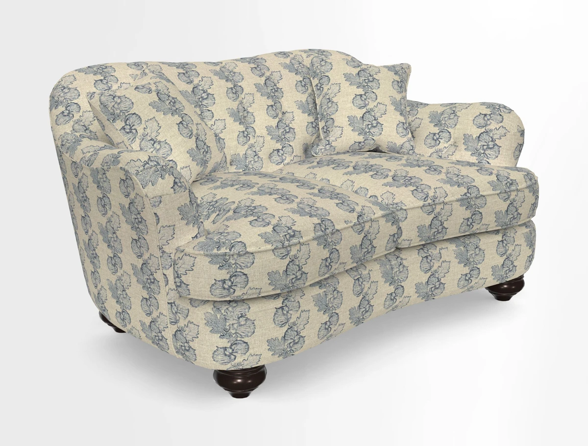 Fairmont 2.5 Seater Sofa in Romo Osumi Wild Rose with Contrast Piping in Linwood Luna Blossom Contrasting Scatters in Colefax & Fowler Jocasta Velvet Red