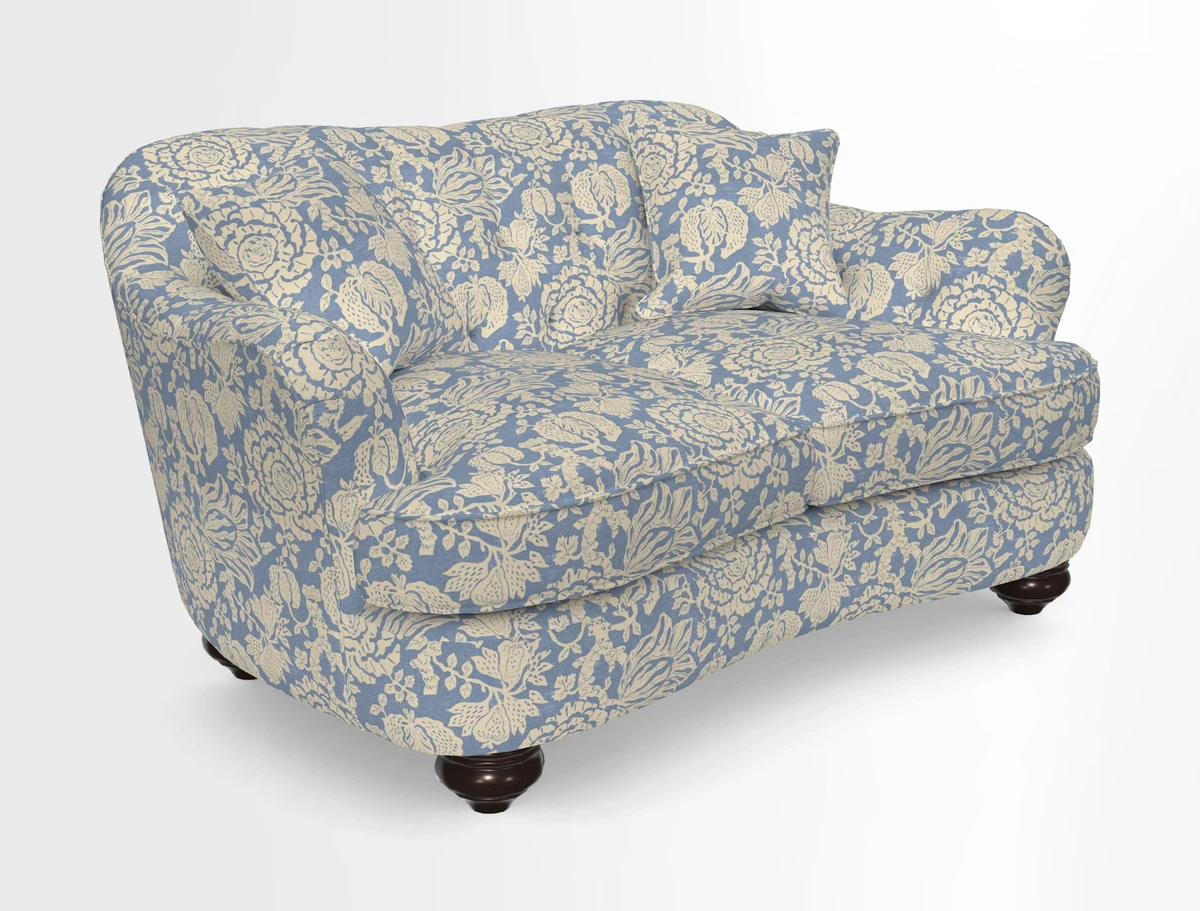 Fairmont 2.5 Seater Sofa in Romo Osumi Wild Rose with Contrast Piping in Linwood Luna Blossom Contrasting Scatters in Colefax & Fowler Jocasta Velvet Red