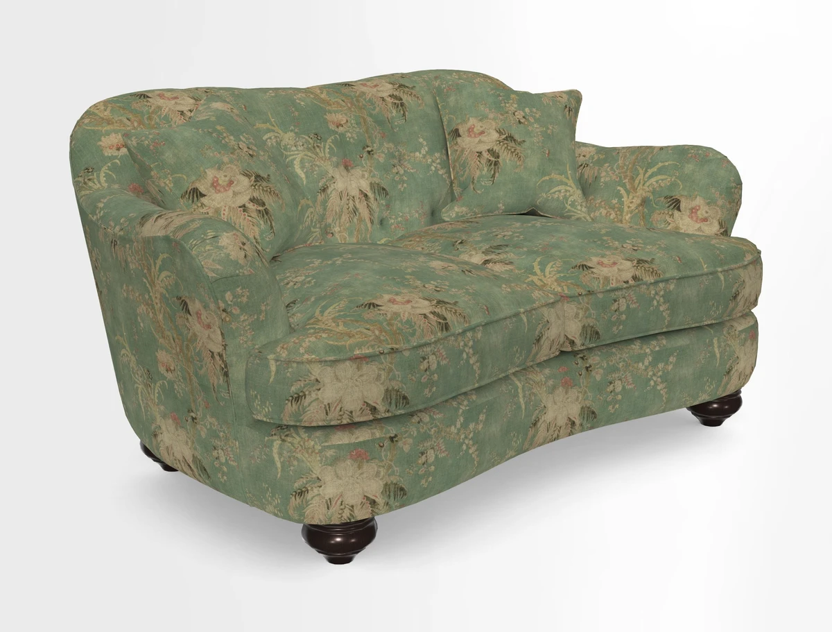 Fairmont 2.5 Seater Sofa in Romo Osumi Wild Rose with Contrast Piping in Linwood Luna Blossom Contrasting Scatters in Colefax & Fowler Jocasta Velvet Red