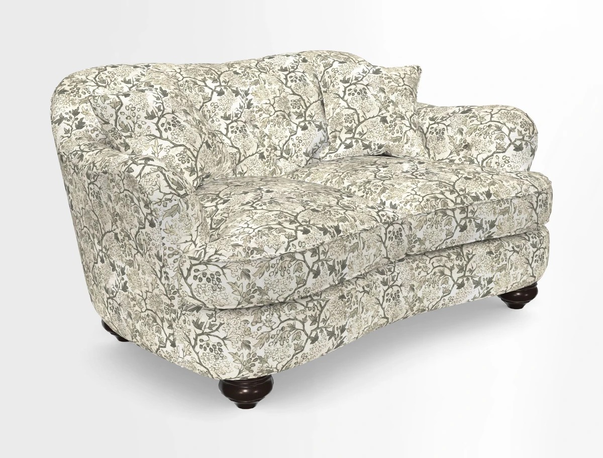 Fairmont 2.5 Seater Sofa in Romo Osumi Wild Rose with Contrast Piping in Linwood Luna Blossom Contrasting Scatters in Colefax & Fowler Jocasta Velvet Red
