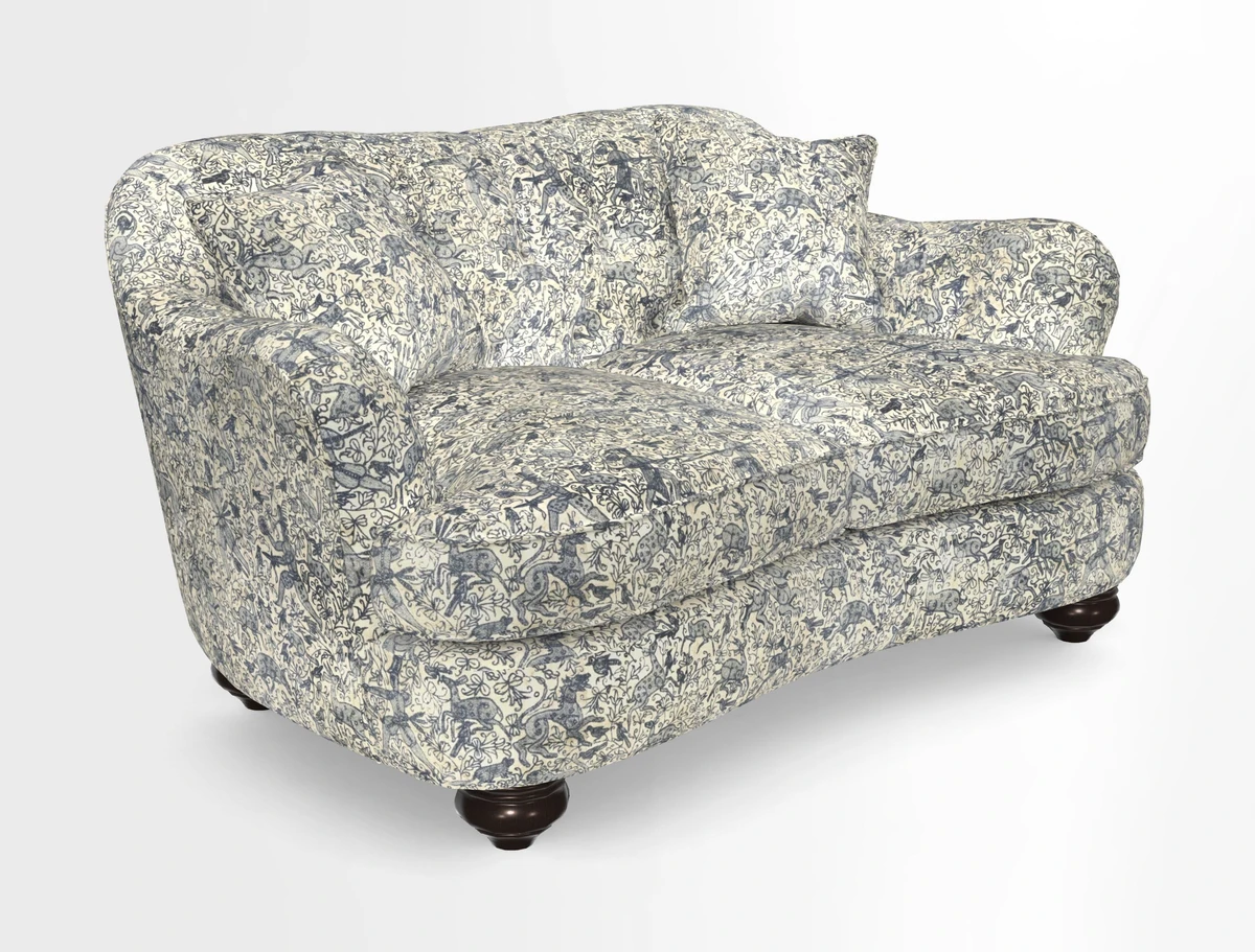 Fairmont 2.5 Seater Sofa in Romo Osumi Wild Rose with Contrast Piping in Linwood Luna Blossom Contrasting Scatters in Colefax & Fowler Jocasta Velvet Red