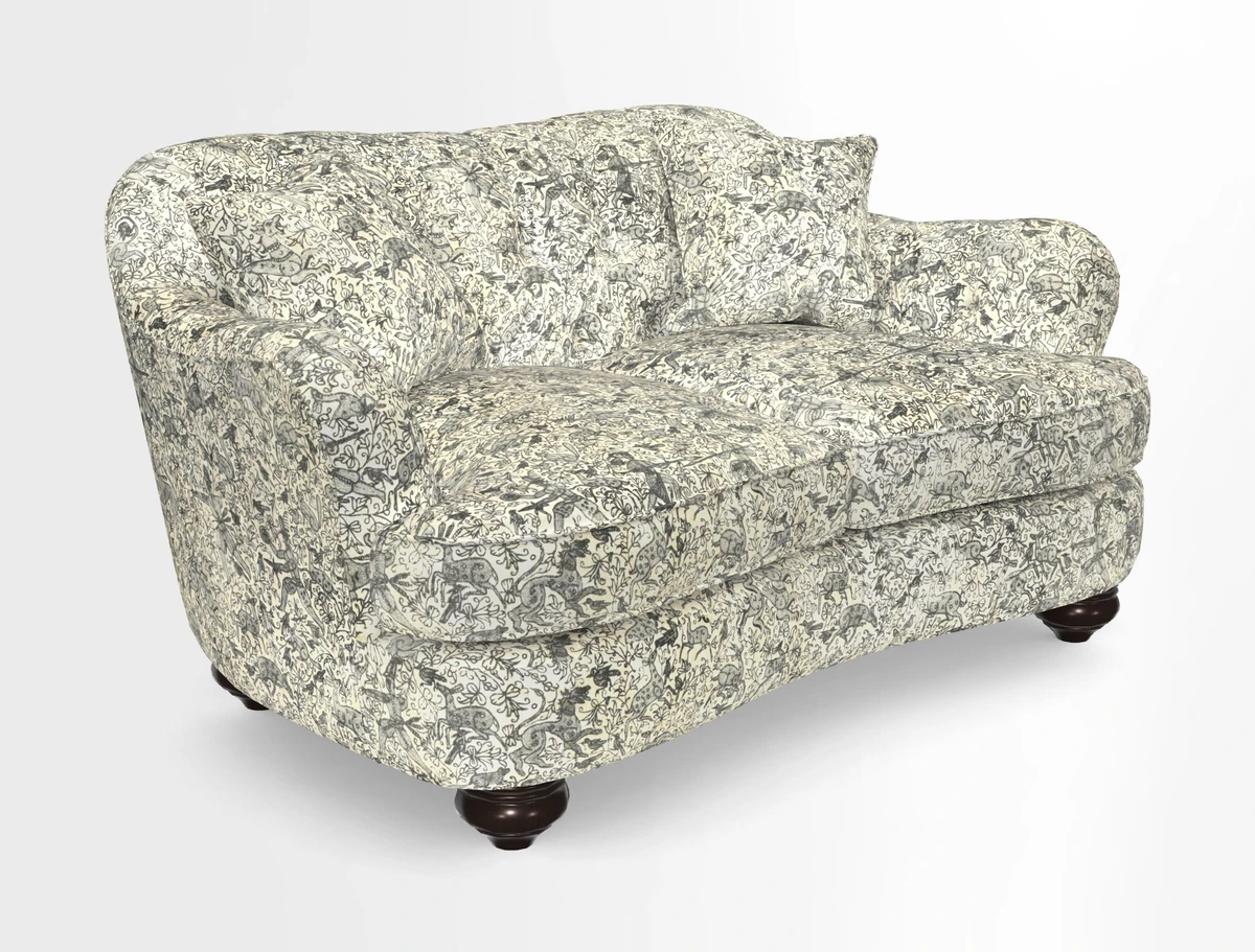 Fairmont 2.5 Seater Sofa in Romo Osumi Wild Rose with Contrast Piping in Linwood Luna Blossom Contrasting Scatters in Colefax & Fowler Jocasta Velvet Red