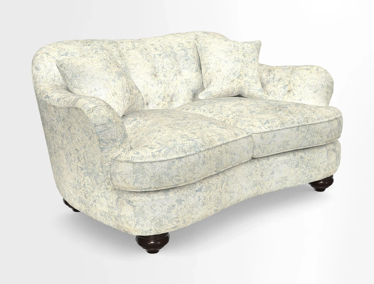 Fairmont 2.5 Seater Sofa in Romo Osumi Wild Rose with Contrast Piping in Linwood Luna Blossom Contrasting Scatters in Colefax & Fowler Jocasta Velvet Red