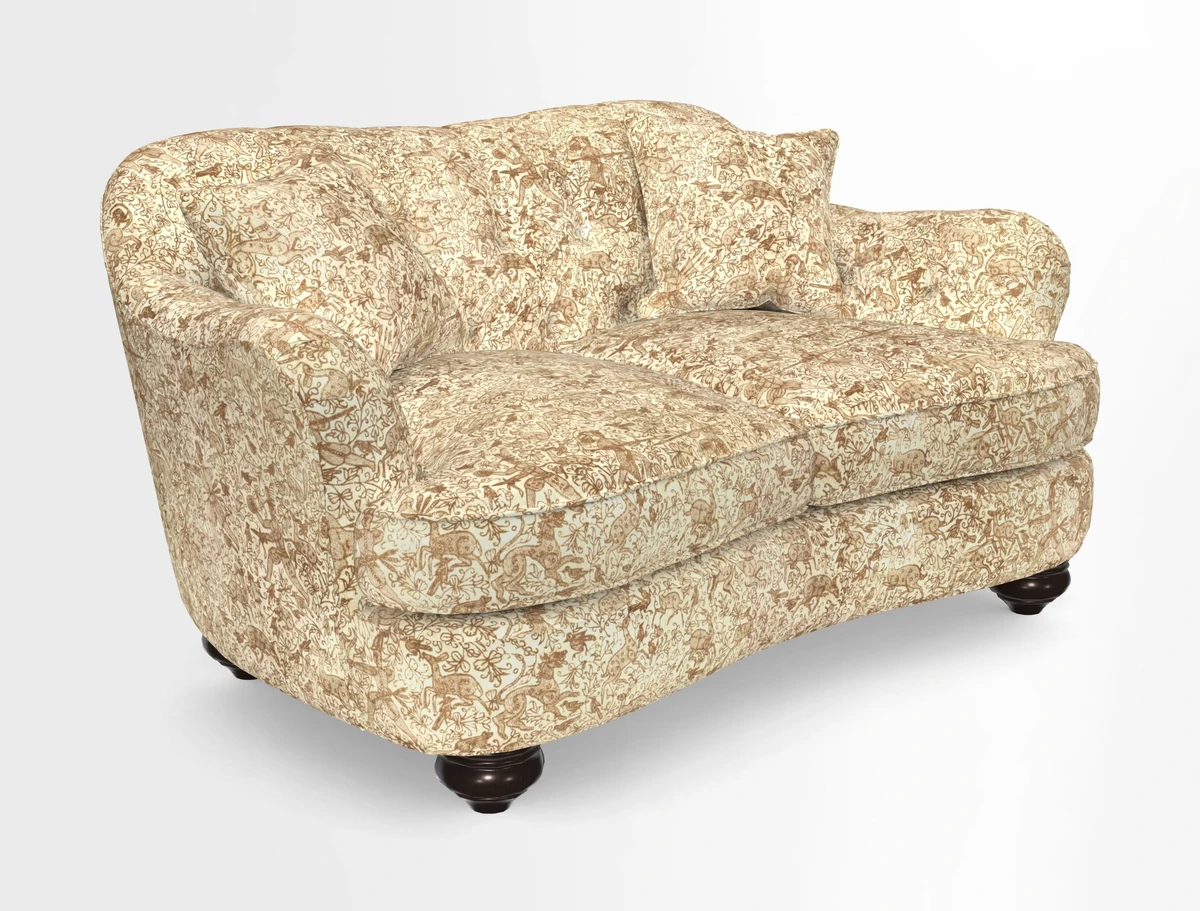 Fairmont 2.5 Seater Sofa in Romo Osumi Wild Rose with Contrast Piping in Linwood Luna Blossom Contrasting Scatters in Colefax & Fowler Jocasta Velvet Red
