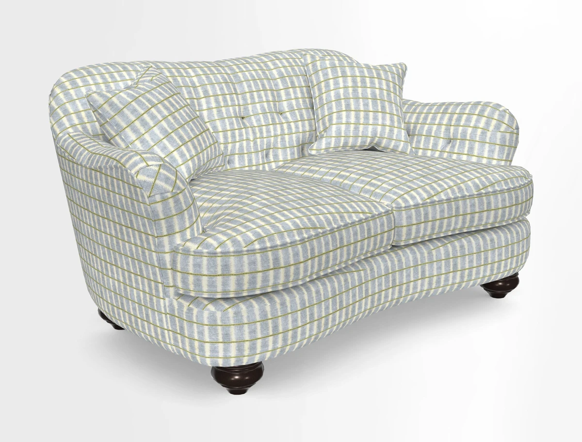 Fairmont 2.5 Seater Sofa in Romo Osumi Wild Rose with Contrast Piping in Linwood Luna Blossom Contrasting Scatters in Colefax & Fowler Jocasta Velvet Red