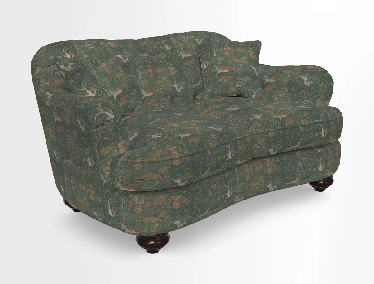 Fairmont 2.5 Seater Sofa in Romo Osumi Wild Rose with Contrast Piping in Linwood Luna Blossom Contrasting Scatters in Colefax & Fowler Jocasta Velvet Red