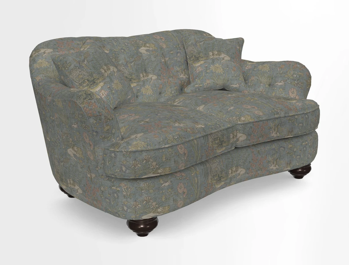 Fairmont 2.5 Seater Sofa in Romo Osumi Wild Rose with Contrast Piping in Linwood Luna Blossom Contrasting Scatters in Colefax & Fowler Jocasta Velvet Red