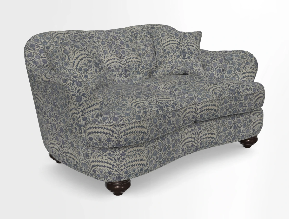 Fairmont 2.5 Seater Sofa in Romo Osumi Wild Rose with Contrast Piping in Linwood Luna Blossom Contrasting Scatters in Colefax & Fowler Jocasta Velvet Red