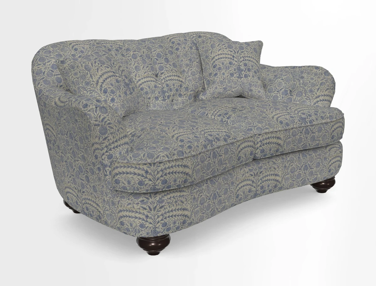 Fairmont 2.5 Seater Sofa in Romo Osumi Wild Rose with Contrast Piping in Linwood Luna Blossom Contrasting Scatters in Colefax & Fowler Jocasta Velvet Red