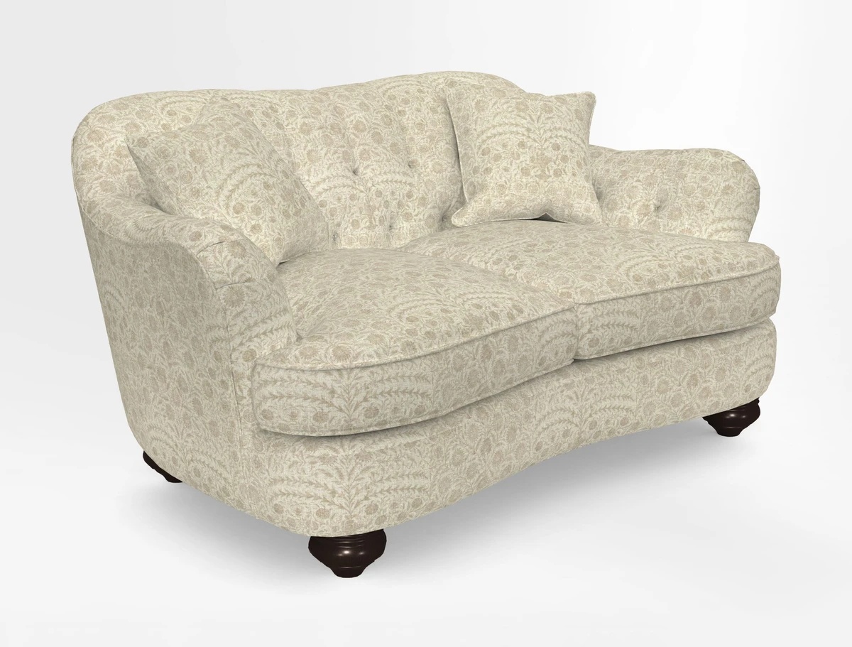 Fairmont 2.5 Seater Sofa in Romo Osumi Wild Rose with Contrast Piping in Linwood Luna Blossom Contrasting Scatters in Colefax & Fowler Jocasta Velvet Red