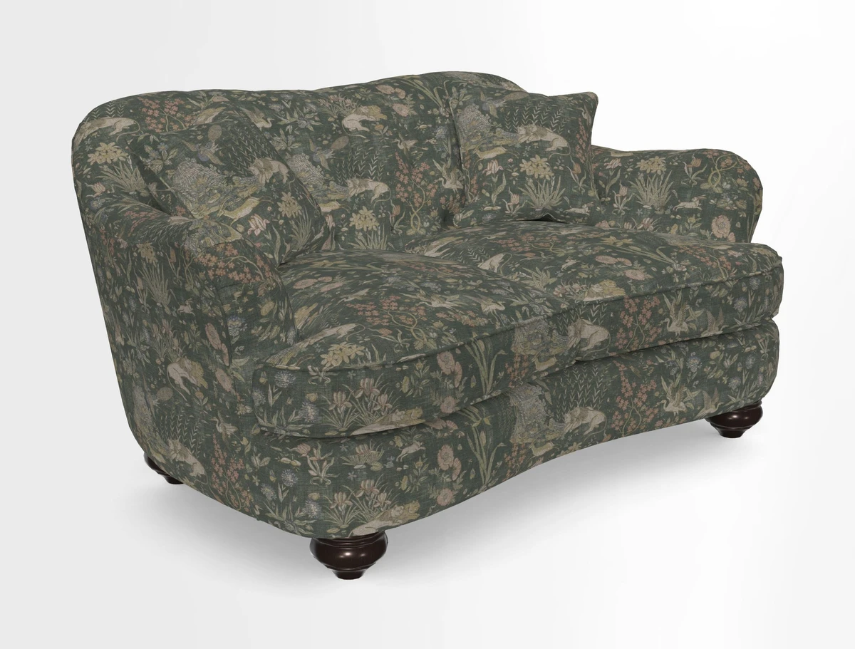 Fairmont 2.5 Seater Sofa in Romo Osumi Wild Rose with Contrast Piping in Linwood Luna Blossom Contrasting Scatters in Colefax & Fowler Jocasta Velvet Red