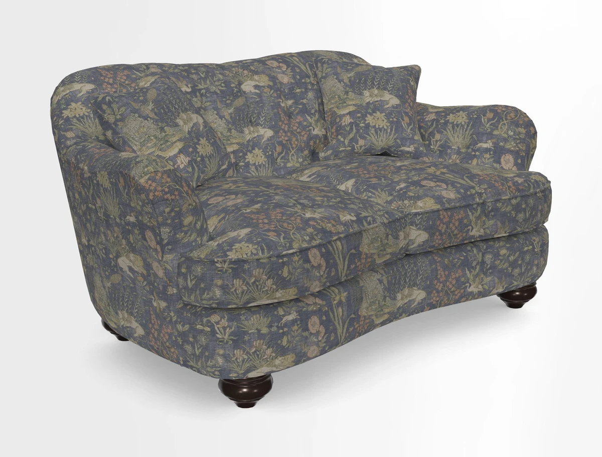 Fairmont 2.5 Seater Sofa in Romo Osumi Wild Rose with Contrast Piping in Linwood Luna Blossom Contrasting Scatters in Colefax & Fowler Jocasta Velvet Red