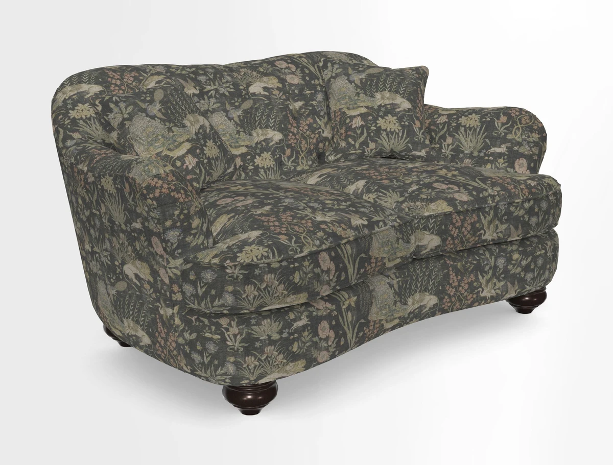 Fairmont 2.5 Seater Sofa in Romo Osumi Wild Rose with Contrast Piping in Linwood Luna Blossom Contrasting Scatters in Colefax & Fowler Jocasta Velvet Red