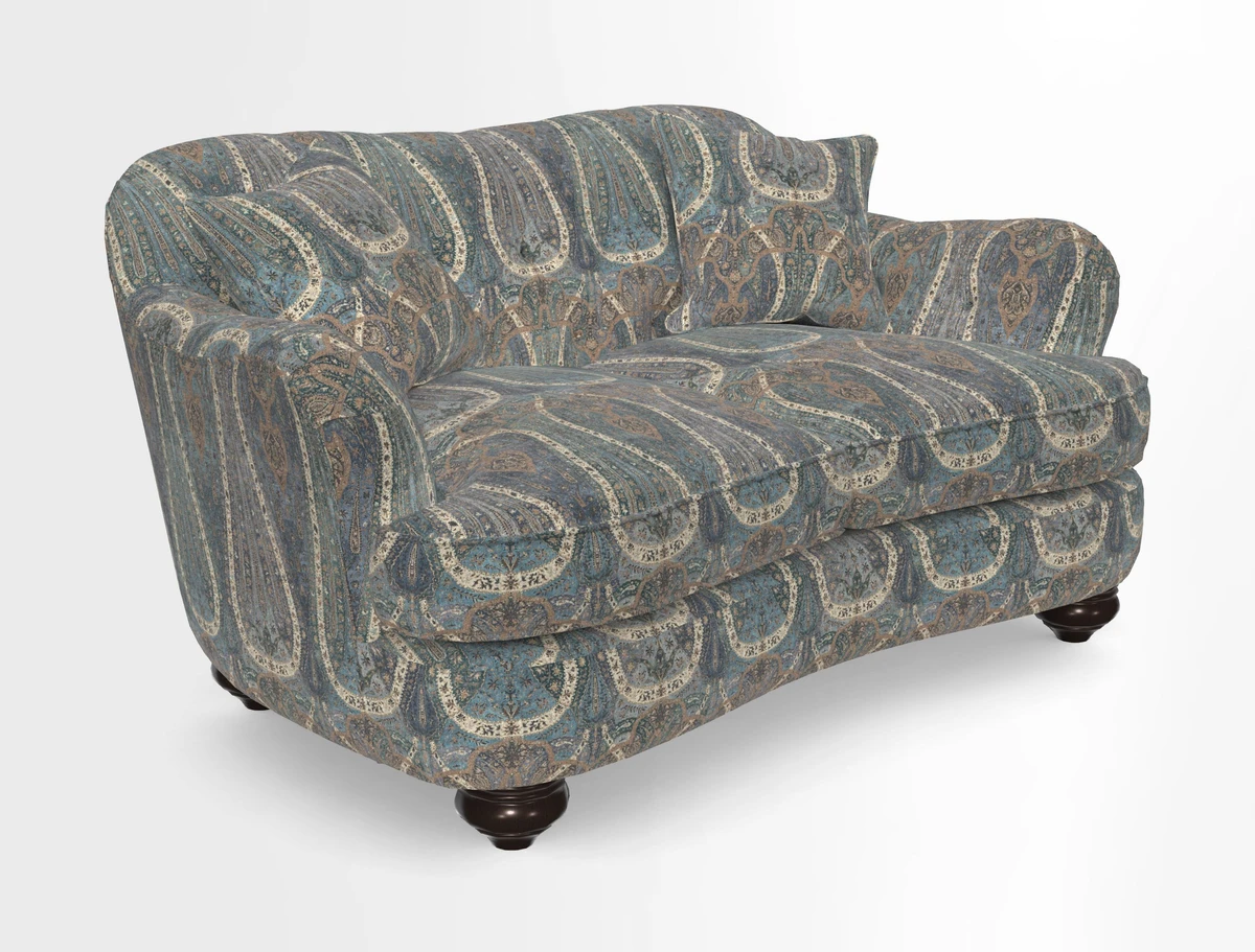 Fairmont 2.5 Seater Sofa in Romo Osumi Wild Rose with Contrast Piping in Linwood Luna Blossom Contrasting Scatters in Colefax & Fowler Jocasta Velvet Red