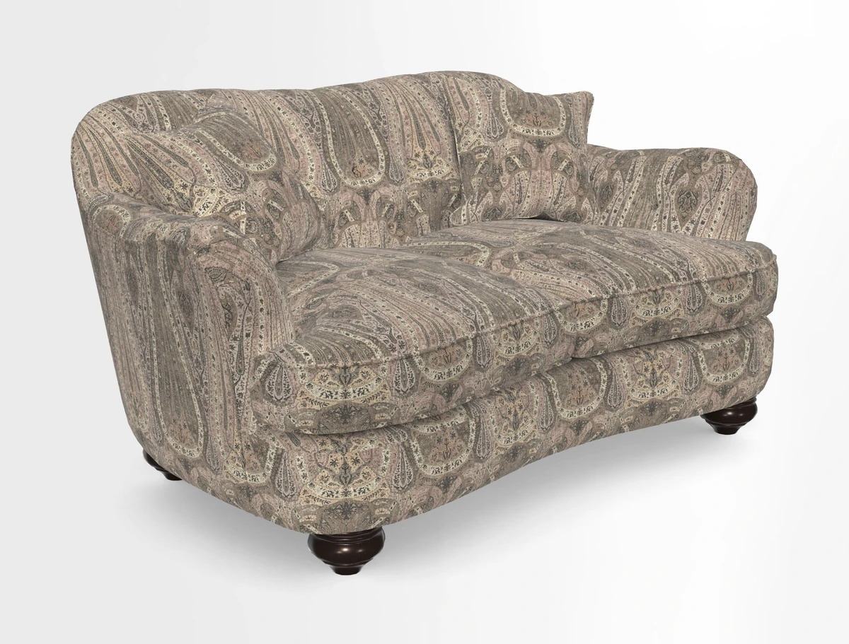 Fairmont 2.5 Seater Sofa in Romo Osumi Wild Rose with Contrast Piping in Linwood Luna Blossom Contrasting Scatters in Colefax & Fowler Jocasta Velvet Red