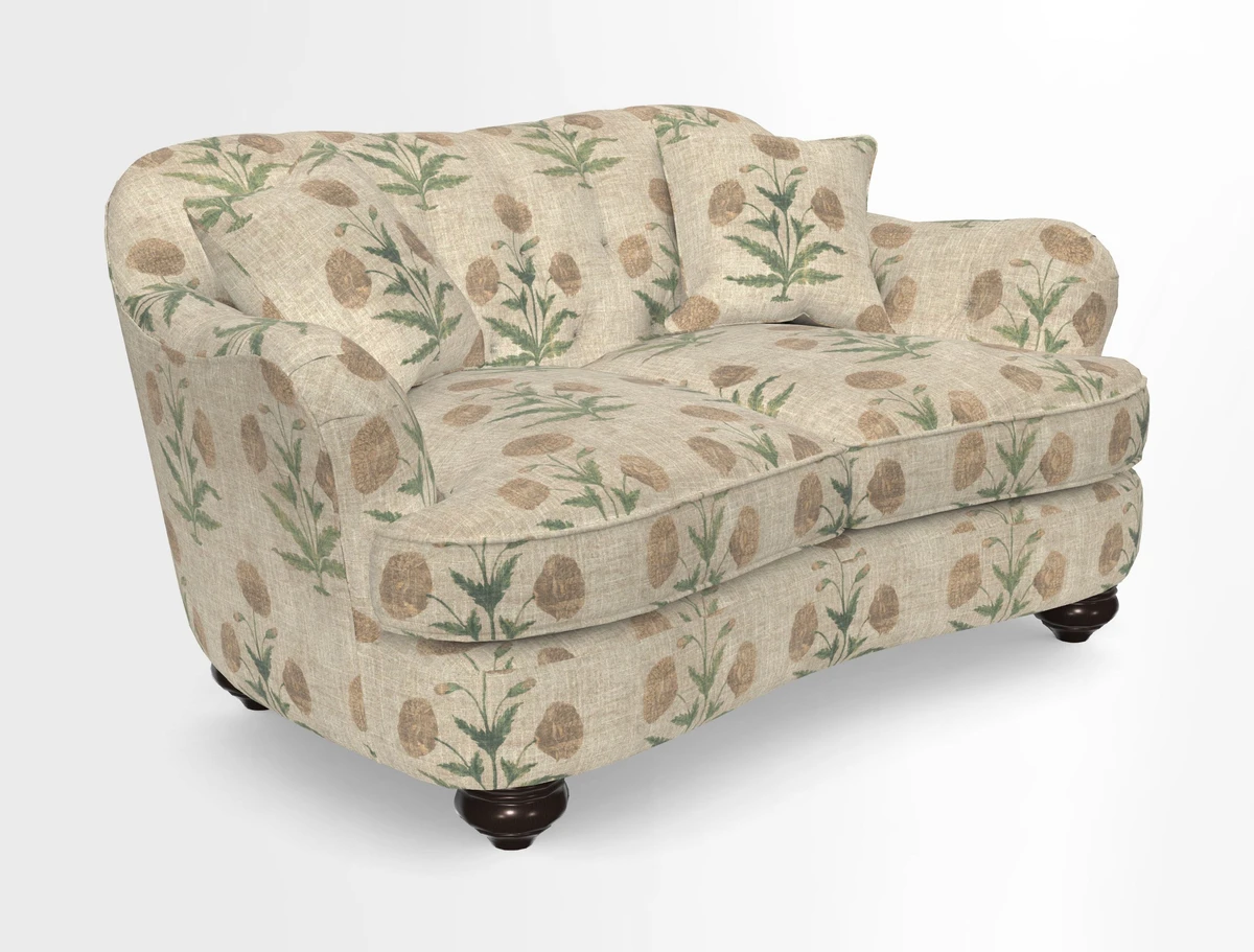 Fairmont 2.5 Seater Sofa in Romo Osumi Wild Rose with Contrast Piping in Linwood Luna Blossom Contrasting Scatters in Colefax & Fowler Jocasta Velvet Red