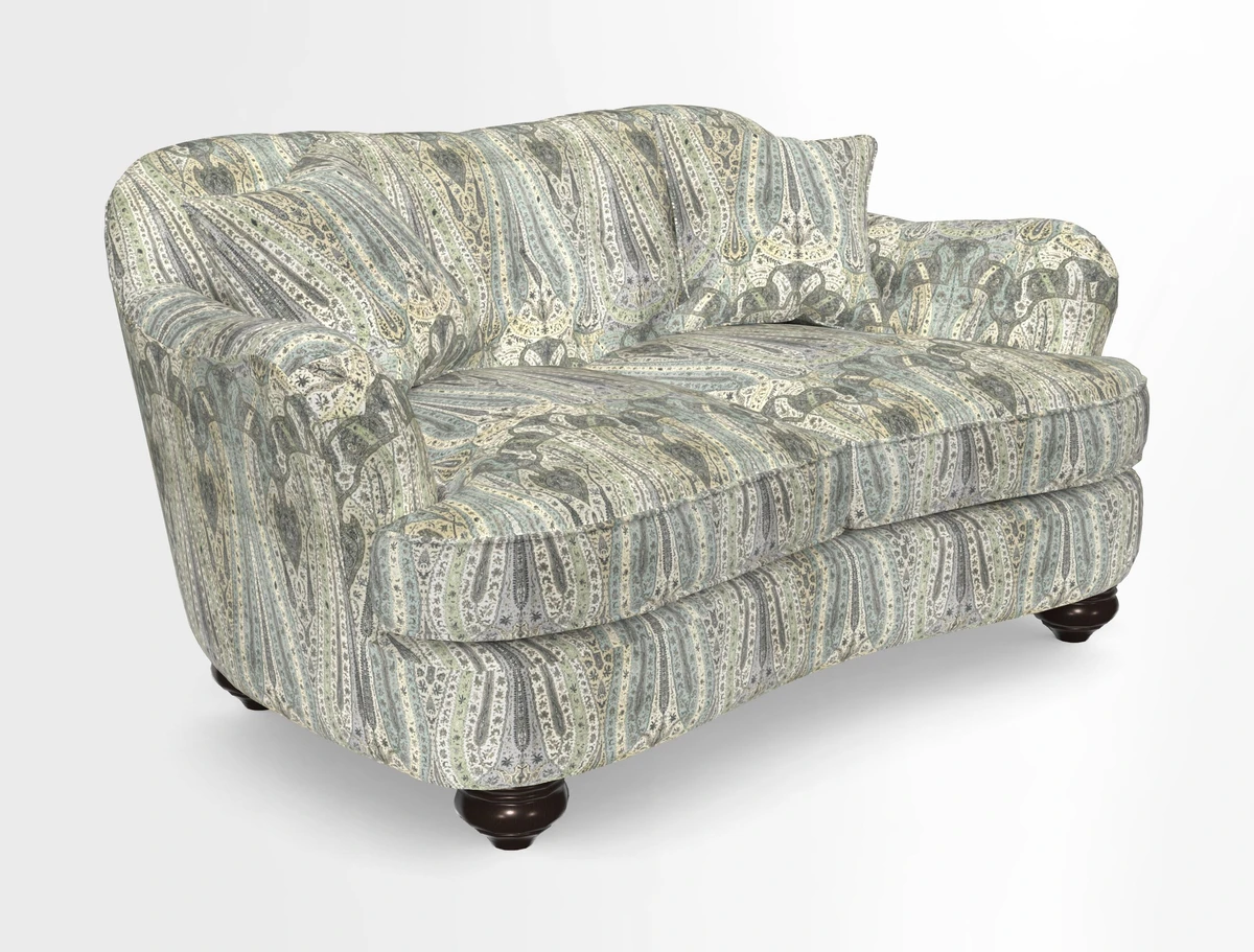 Fairmont 2.5 Seater Sofa in Romo Osumi Wild Rose with Contrast Piping in Linwood Luna Blossom Contrasting Scatters in Colefax & Fowler Jocasta Velvet Red