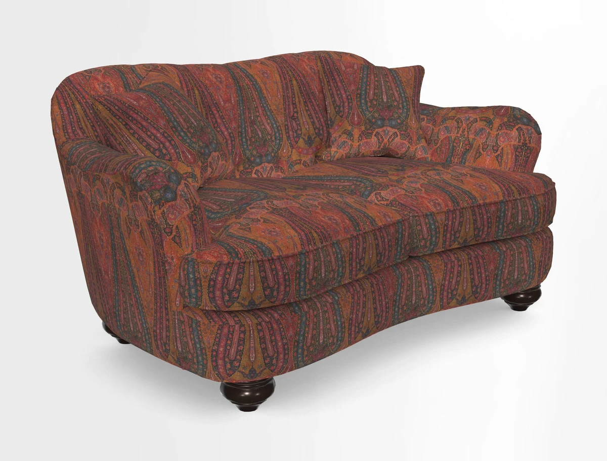 Fairmont 2.5 Seater Sofa in Romo Osumi Wild Rose with Contrast Piping in Linwood Luna Blossom Contrasting Scatters in Colefax & Fowler Jocasta Velvet Red