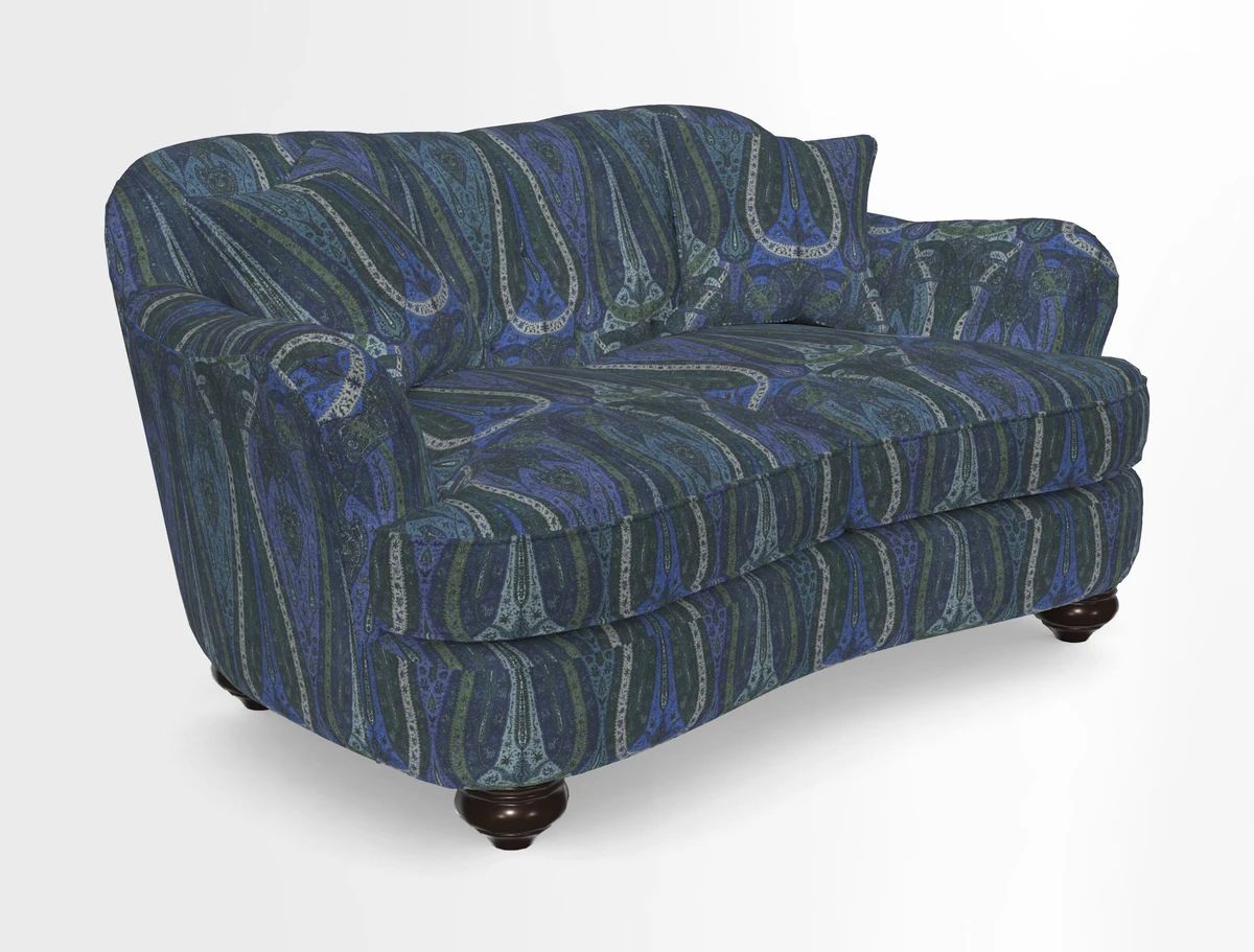 Fairmont 2.5 Seater Sofa in Romo Osumi Wild Rose with Contrast Piping in Linwood Luna Blossom Contrasting Scatters in Colefax & Fowler Jocasta Velvet Red