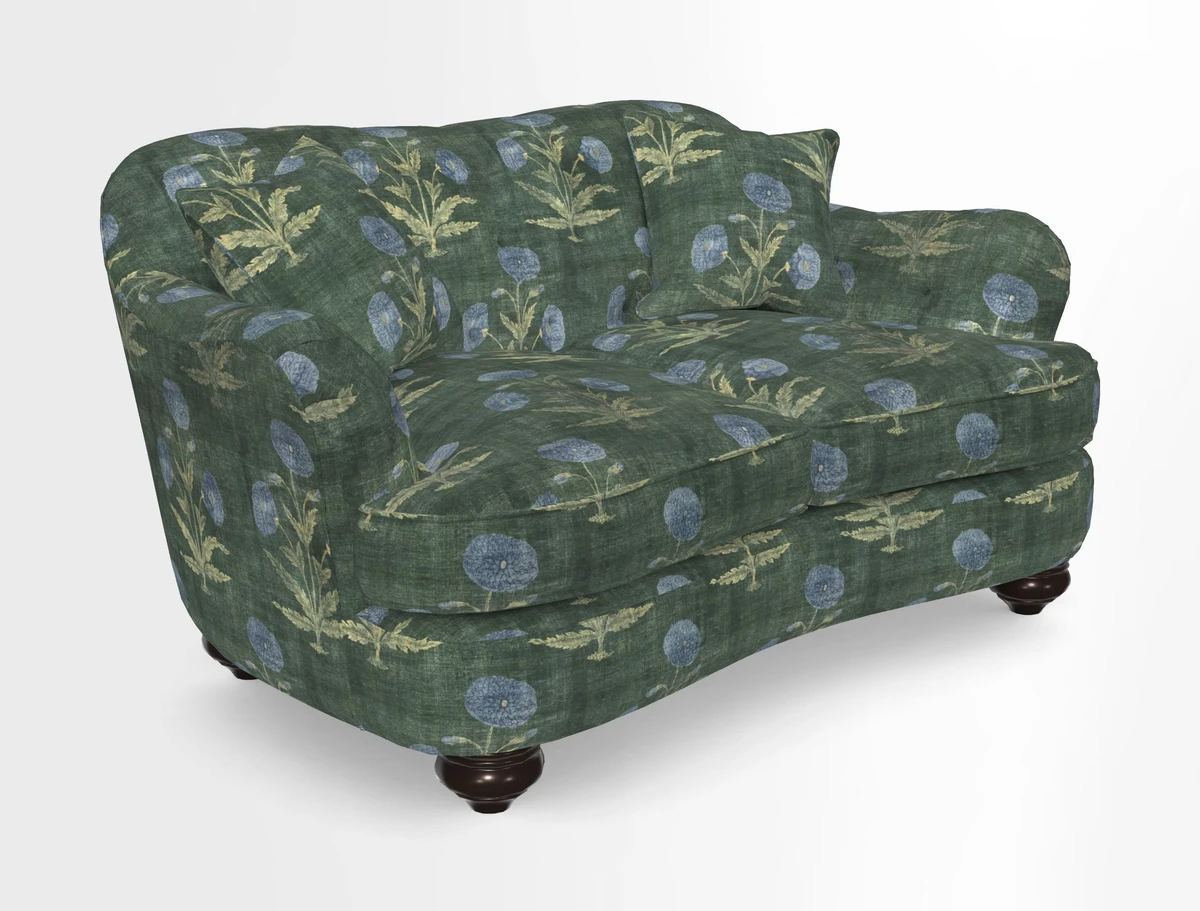 Fairmont 2.5 Seater Sofa in Romo Osumi Wild Rose with Contrast Piping in Linwood Luna Blossom Contrasting Scatters in Colefax & Fowler Jocasta Velvet Red