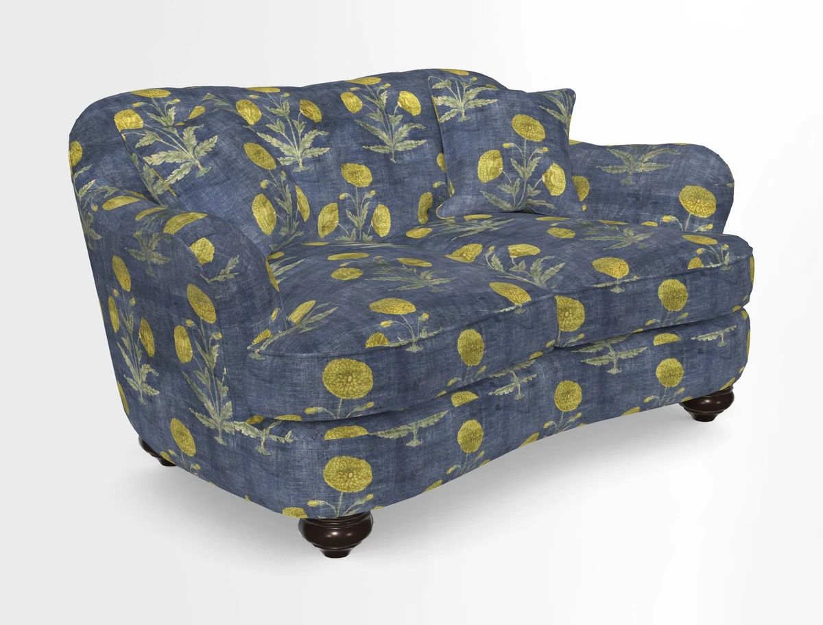 Fairmont 2.5 Seater Sofa in Romo Osumi Wild Rose with Contrast Piping in Linwood Luna Blossom Contrasting Scatters in Colefax & Fowler Jocasta Velvet Red