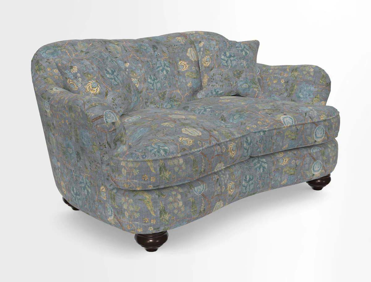 Fairmont 2.5 Seater Sofa in Romo Osumi Wild Rose with Contrast Piping in Linwood Luna Blossom Contrasting Scatters in Colefax & Fowler Jocasta Velvet Red