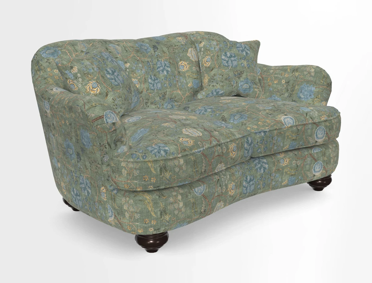 Fairmont 2.5 Seater Sofa in Romo Osumi Wild Rose with Contrast Piping in Linwood Luna Blossom Contrasting Scatters in Colefax & Fowler Jocasta Velvet Red