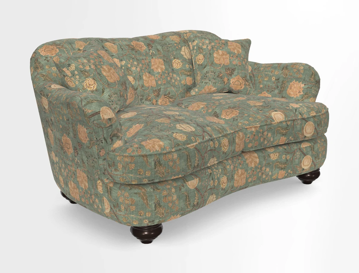 Fairmont 2.5 Seater Sofa in Romo Osumi Wild Rose with Contrast Piping in Linwood Luna Blossom Contrasting Scatters in Colefax & Fowler Jocasta Velvet Red
