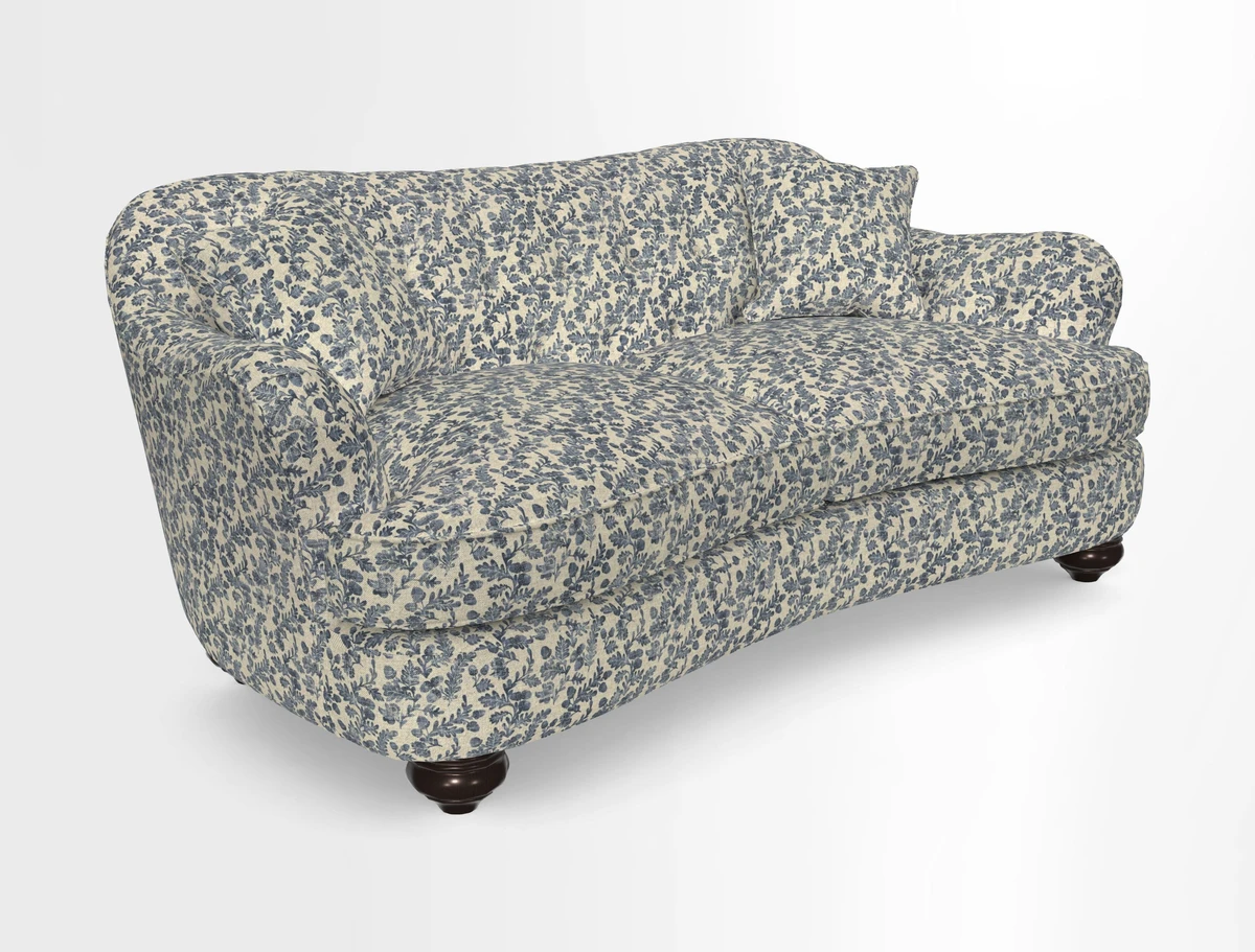 Fairmont 3 Seater Sofa in Romo Osumi Wild Rose with Contrast Piping in Linwood Luna Blossom Contrasting Scatters in Colefax & Fowler Jocasta Velvet Red