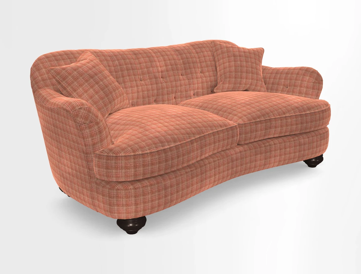 Fairmont 3 Seater Sofa in Romo Osumi Wild Rose with Contrast Piping in Linwood Luna Blossom Contrasting Scatters in Colefax & Fowler Jocasta Velvet Red