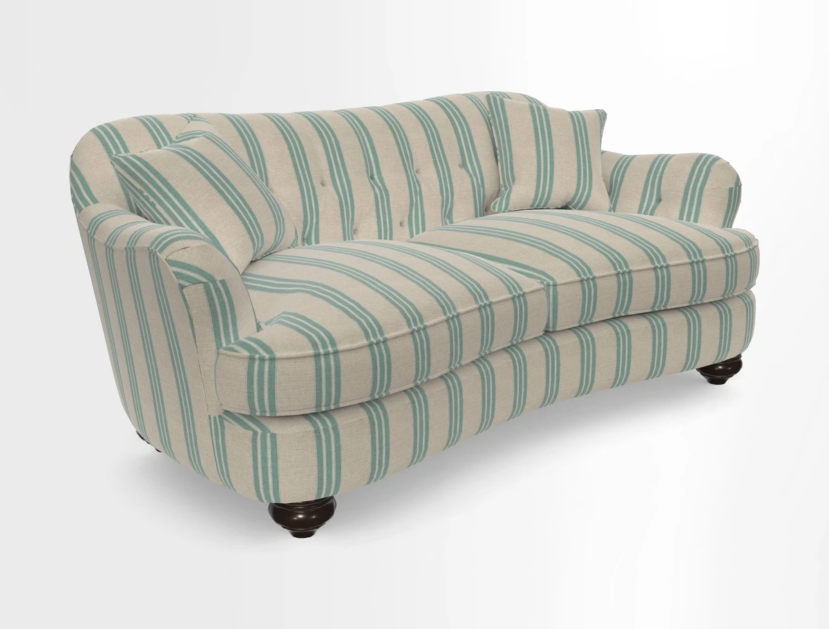Fairmont 3 Seater Sofa in Romo Osumi Wild Rose with Contrast Piping in Linwood Luna Blossom Contrasting Scatters in Colefax & Fowler Jocasta Velvet Red
