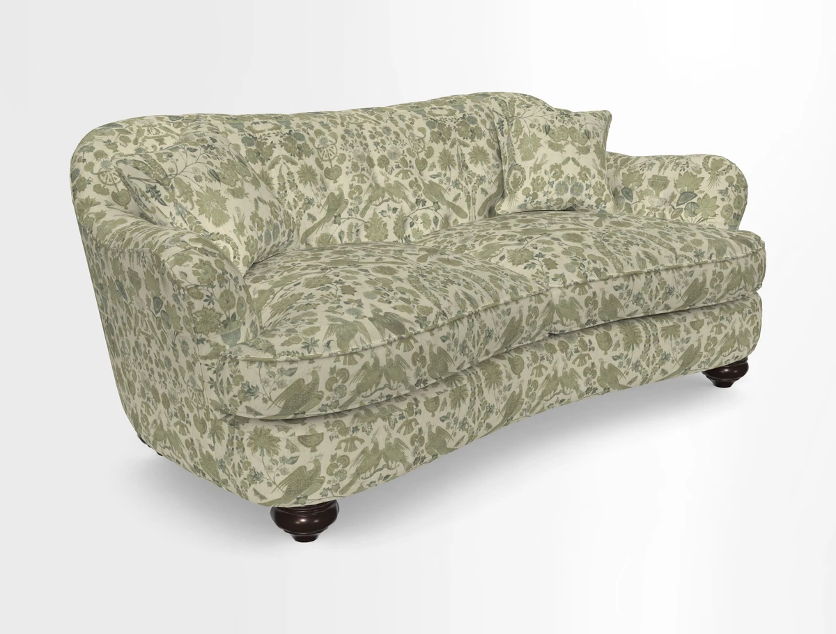 Fairmont 3 Seater Sofa in Romo Osumi Wild Rose with Contrast Piping in Linwood Luna Blossom Contrasting Scatters in Colefax & Fowler Jocasta Velvet Red