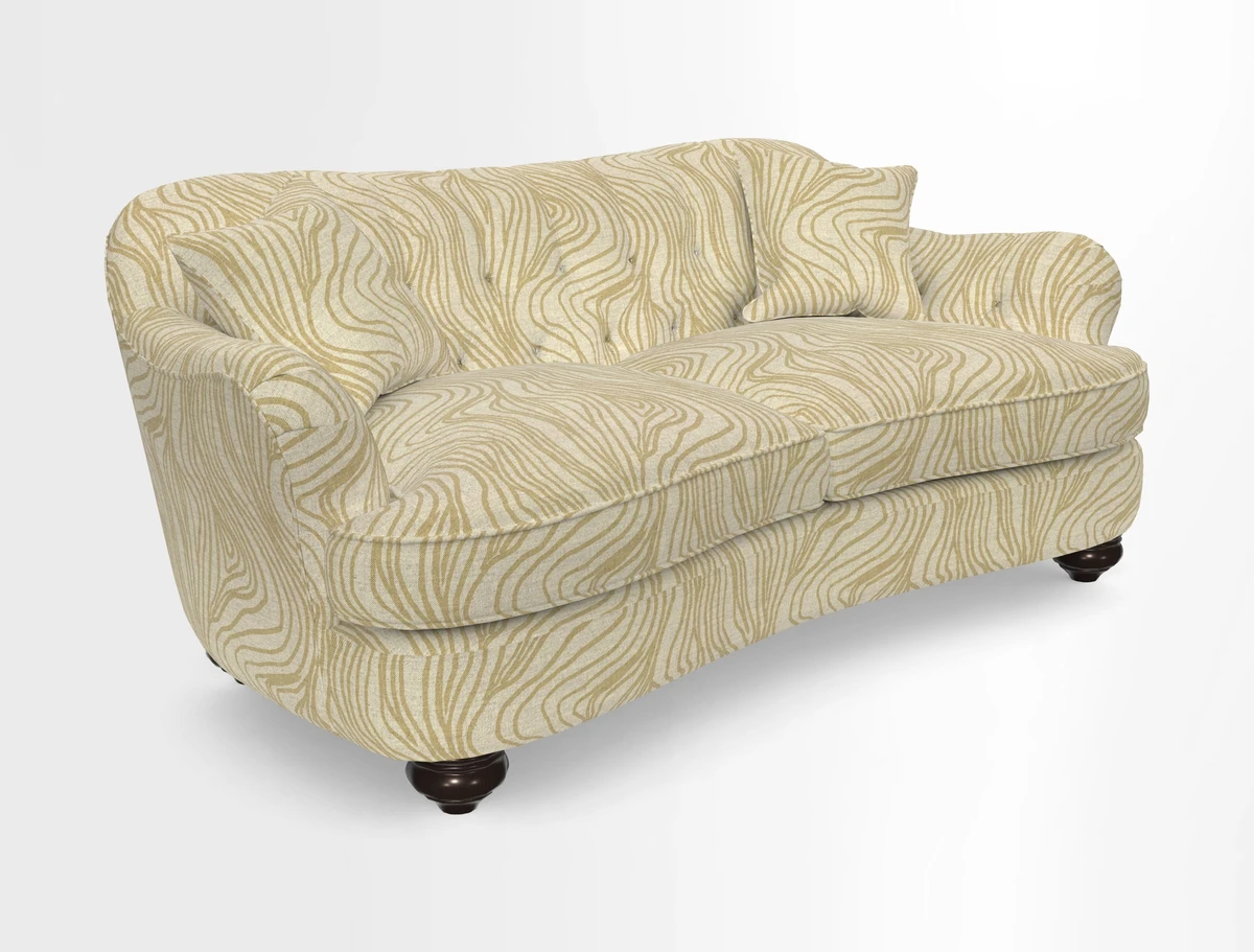 Fairmont 3 Seater Sofa in Romo Osumi Wild Rose with Contrast Piping in Linwood Luna Blossom Contrasting Scatters in Colefax & Fowler Jocasta Velvet Red