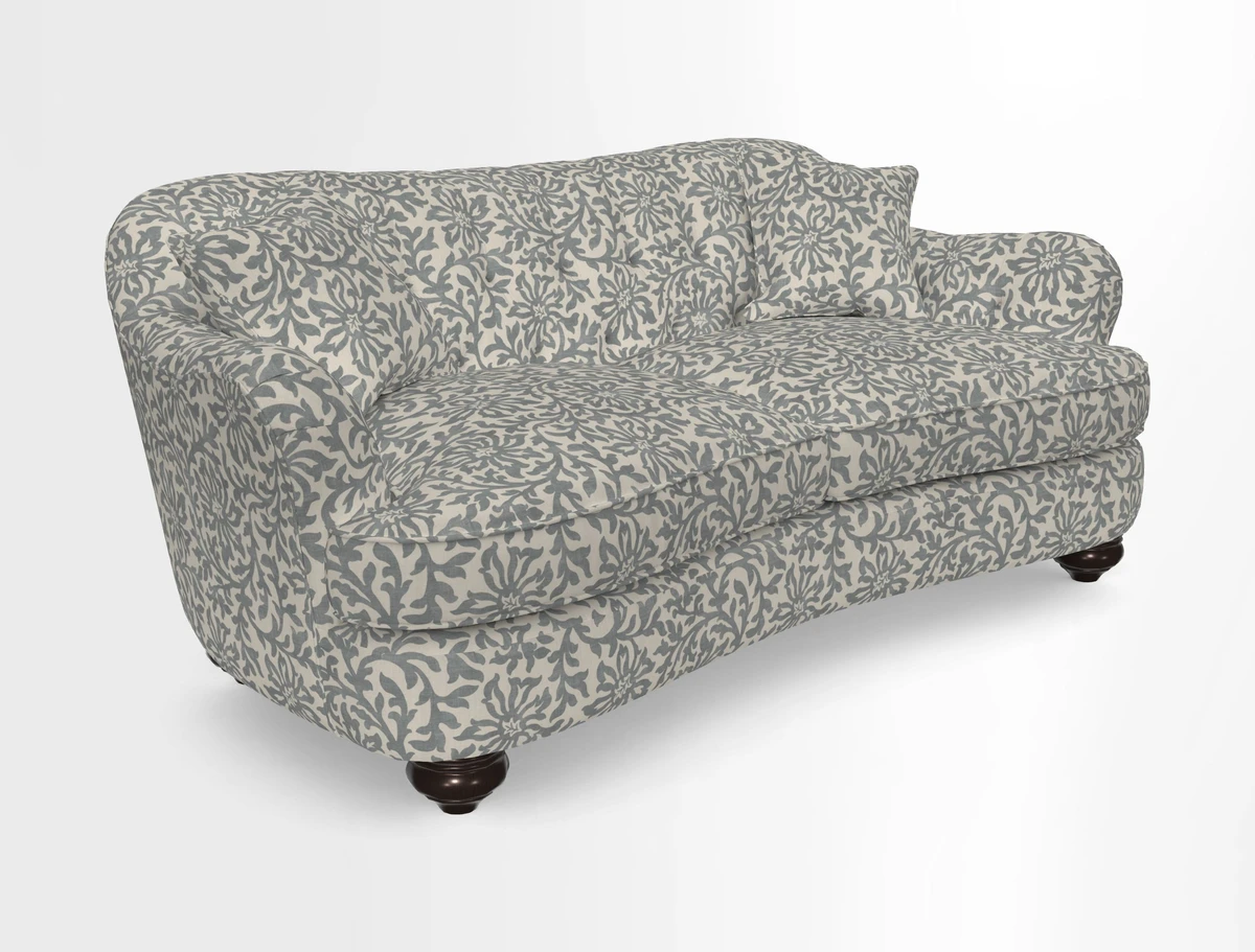 Fairmont 3 Seater Sofa in Romo Osumi Wild Rose with Contrast Piping in Linwood Luna Blossom Contrasting Scatters in Colefax & Fowler Jocasta Velvet Red