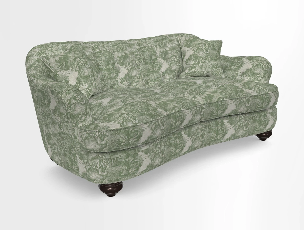 Fairmont 3 Seater Sofa in Romo Osumi Wild Rose with Contrast Piping in Linwood Luna Blossom Contrasting Scatters in Colefax & Fowler Jocasta Velvet Red