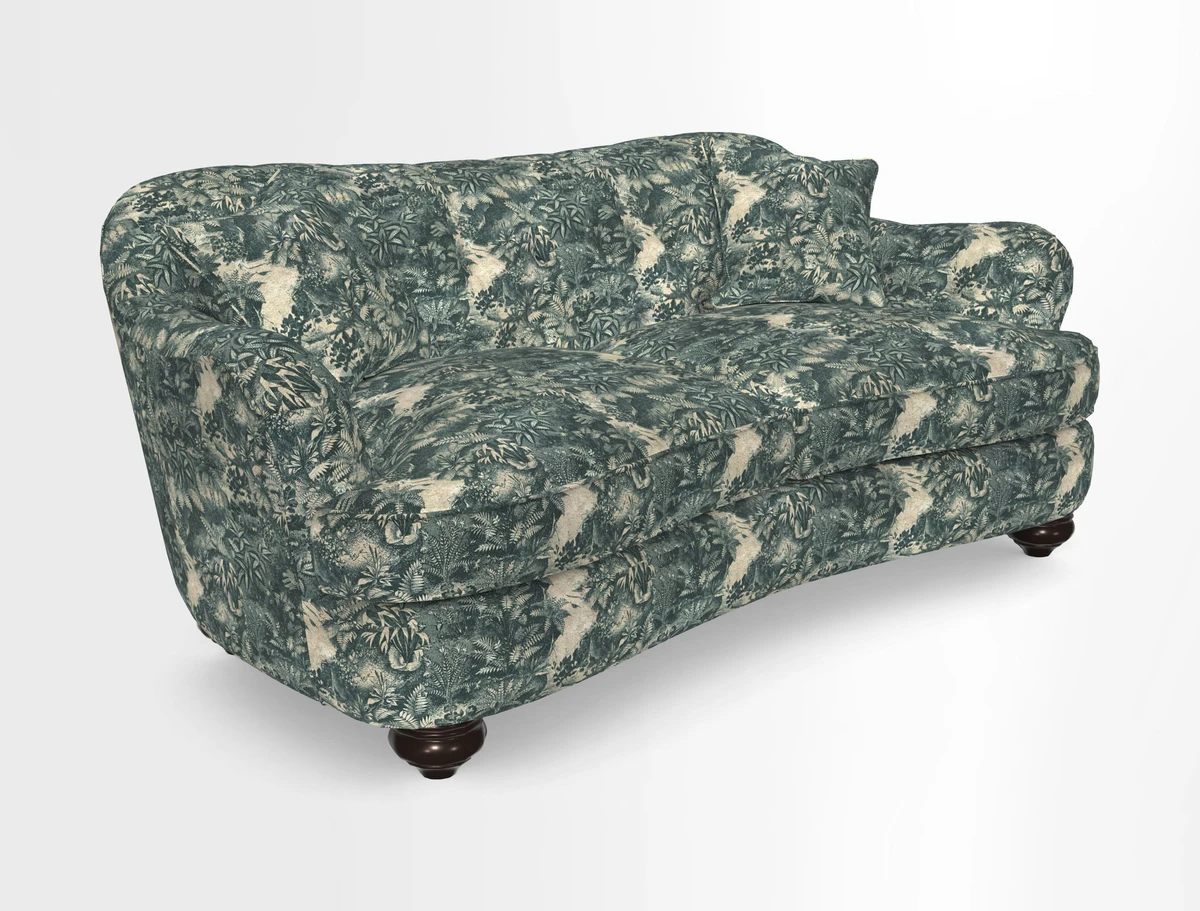 Fairmont 3 Seater Sofa in Romo Osumi Wild Rose with Contrast Piping in Linwood Luna Blossom Contrasting Scatters in Colefax & Fowler Jocasta Velvet Red