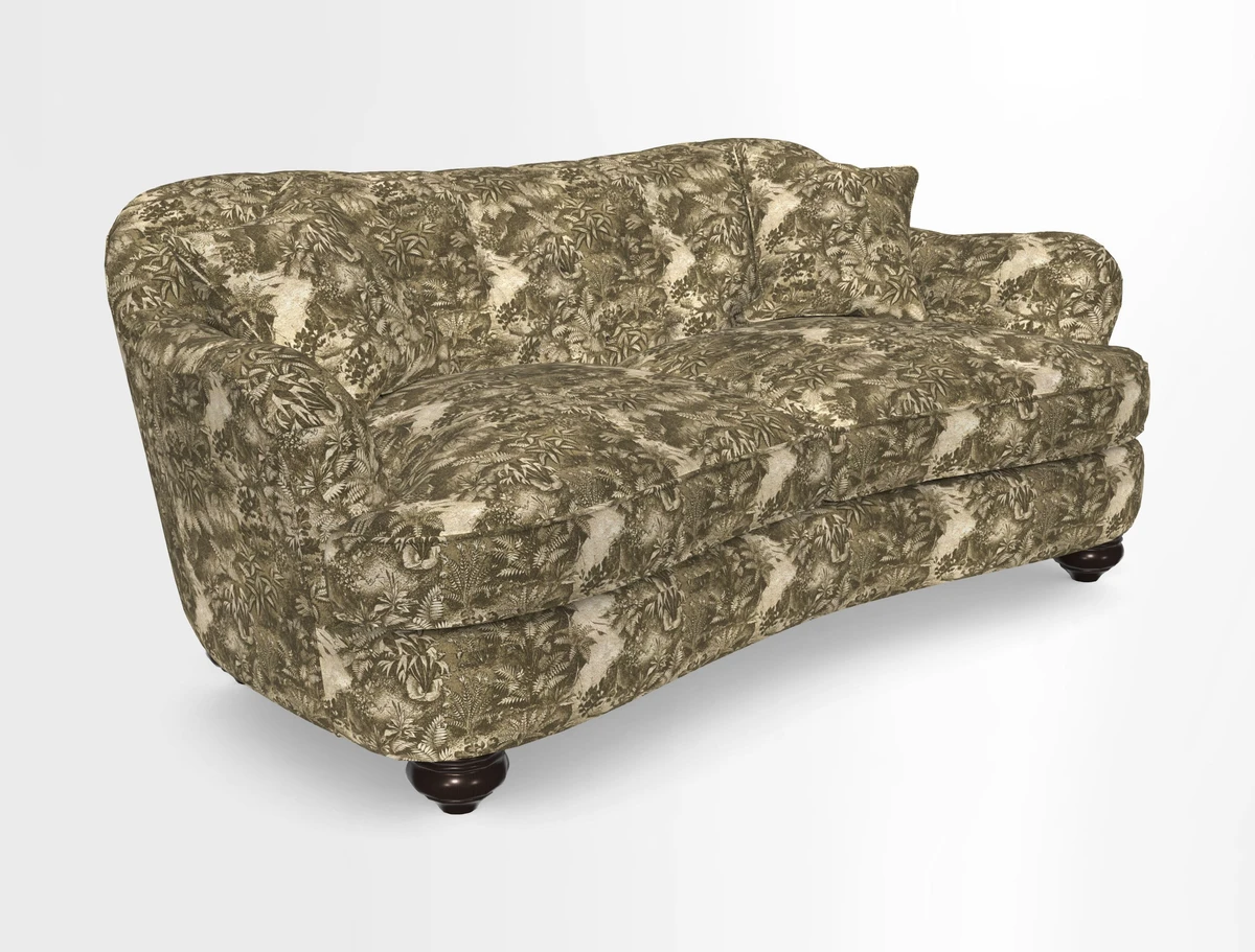 Fairmont 3 Seater Sofa in Romo Osumi Wild Rose with Contrast Piping in Linwood Luna Blossom Contrasting Scatters in Colefax & Fowler Jocasta Velvet Red