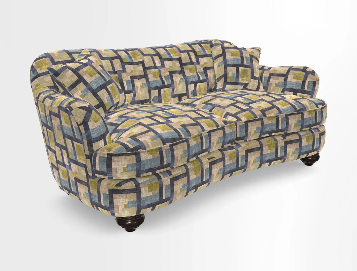 Fairmont 3 Seater Sofa in Romo Osumi Wild Rose with Contrast Piping in Linwood Luna Blossom Contrasting Scatters in Colefax & Fowler Jocasta Velvet Red