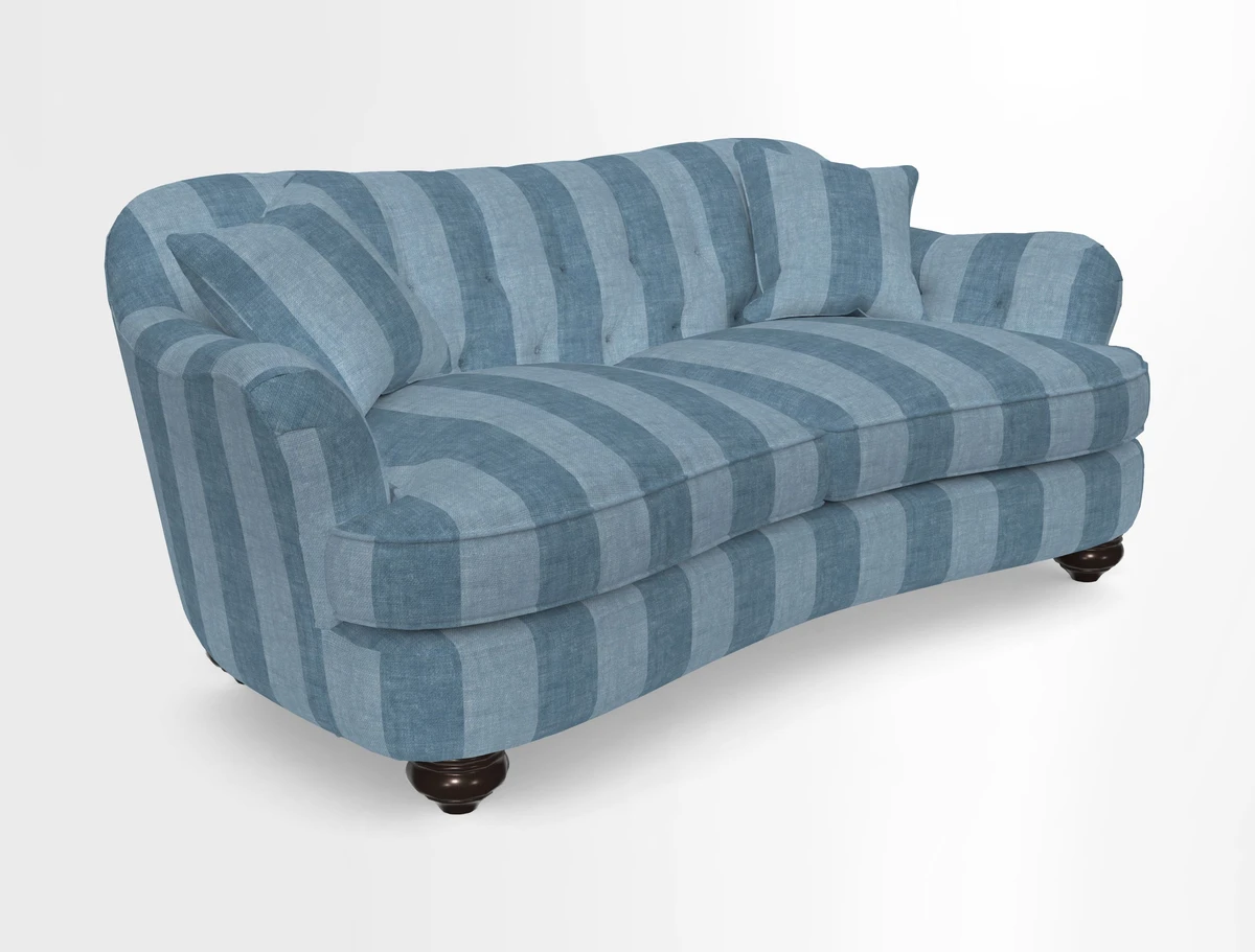 Fairmont 3 Seater Sofa in Romo Osumi Wild Rose with Contrast Piping in Linwood Luna Blossom Contrasting Scatters in Colefax & Fowler Jocasta Velvet Red