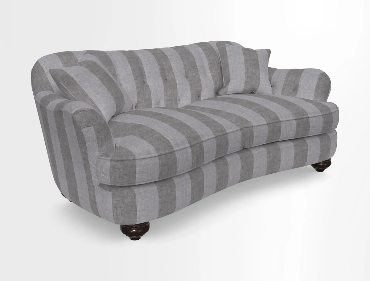 Fairmont 3 Seater Sofa in Romo Osumi Wild Rose with Contrast Piping in Linwood Luna Blossom Contrasting Scatters in Colefax & Fowler Jocasta Velvet Red