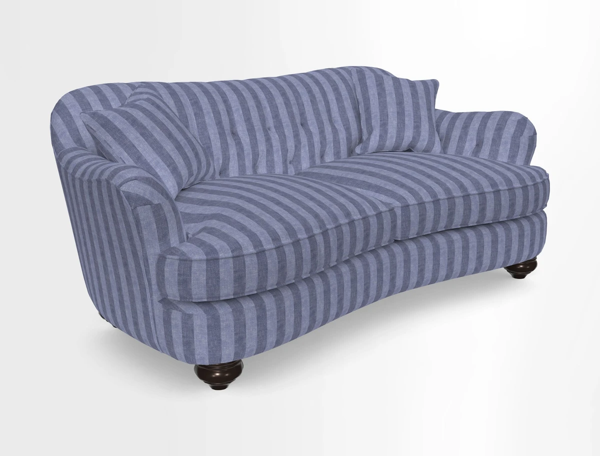 Fairmont 3 Seater Sofa in Romo Osumi Wild Rose with Contrast Piping in Linwood Luna Blossom Contrasting Scatters in Colefax & Fowler Jocasta Velvet Red